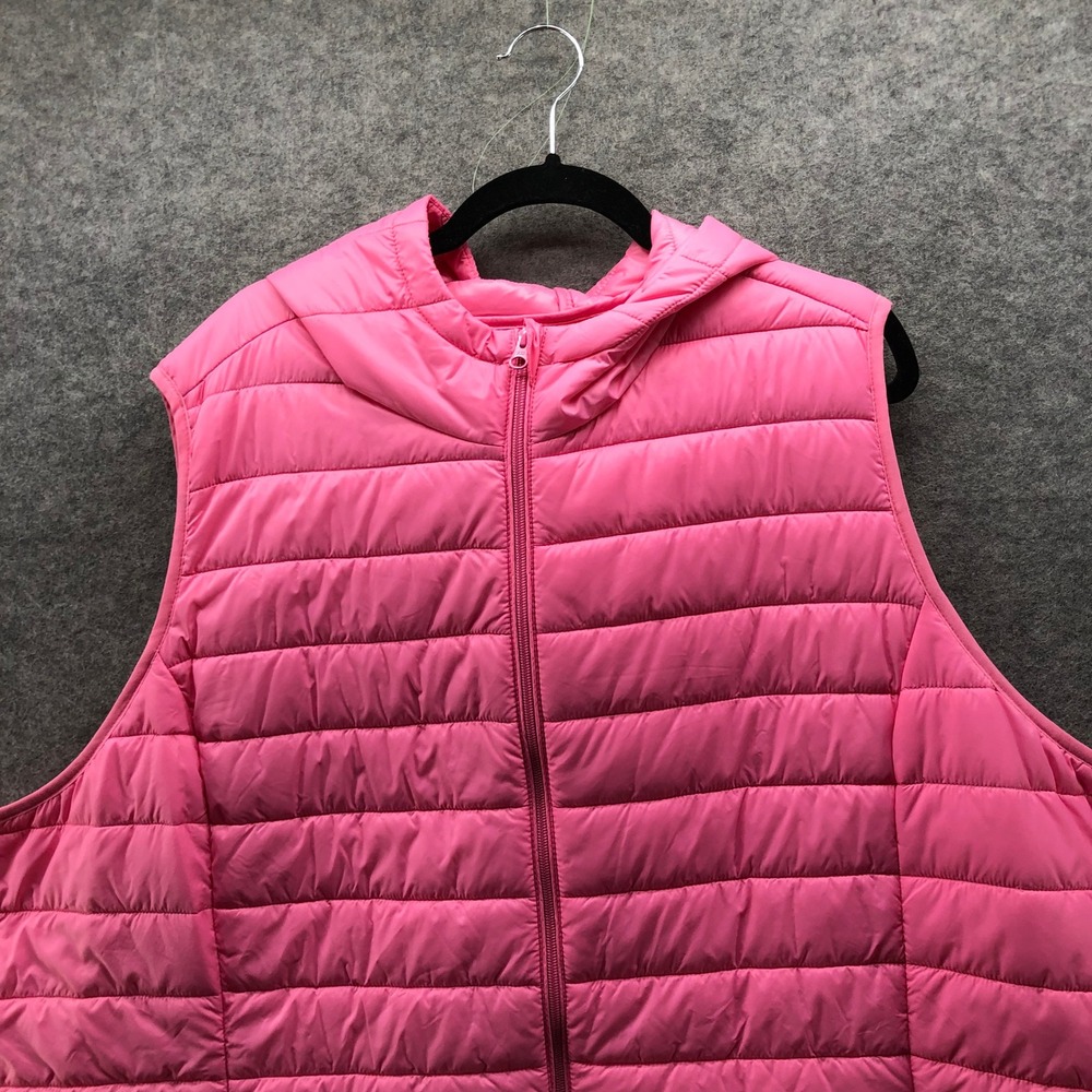 Torrid Lightweight Pink Puffer Vest Womens 5X Zip Hooded Quilted Jacket - Picture 4 of 11